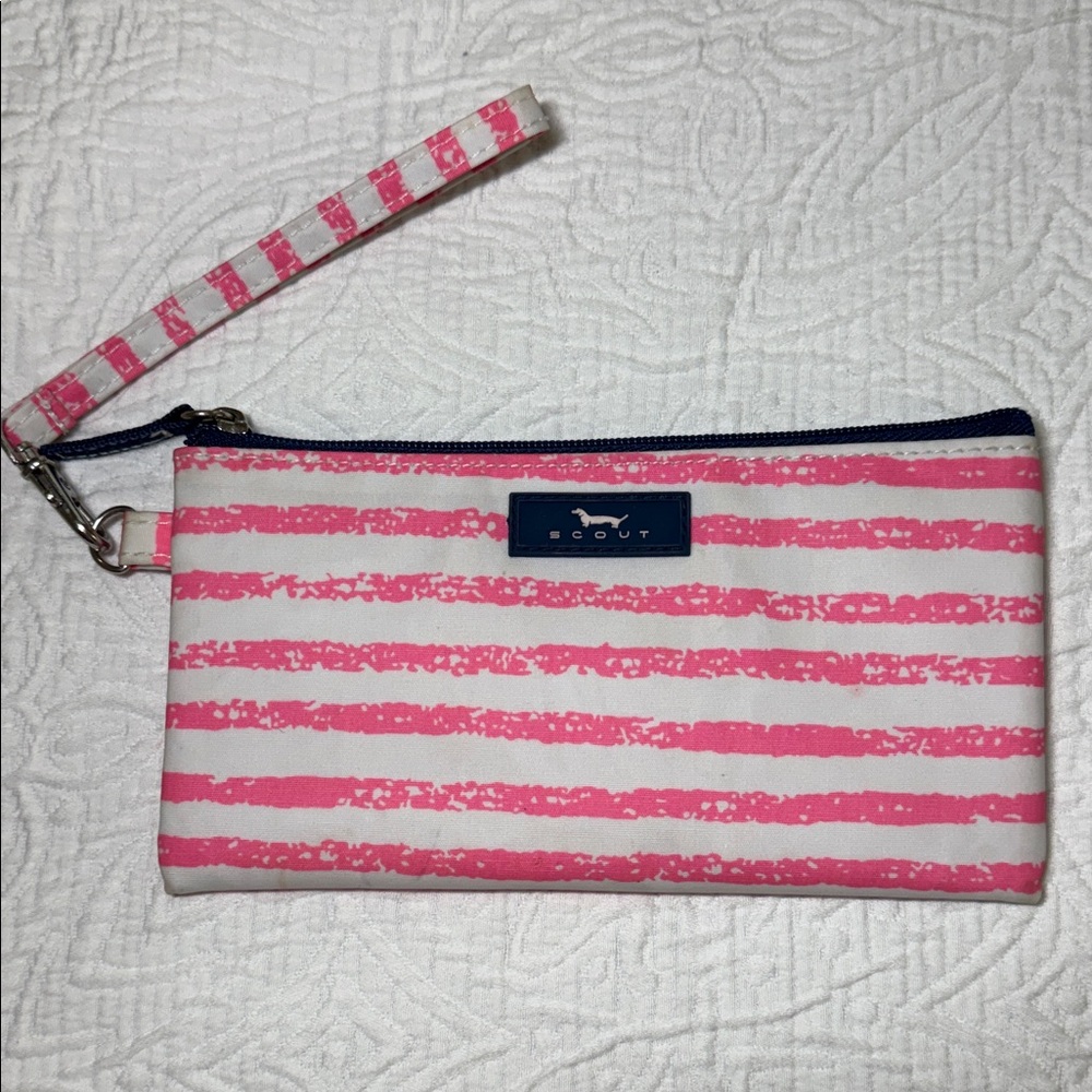 Scout Pink and White Striped Clutch